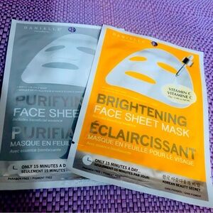 👀4/$25 Danielle Creations Brightening Face & Purifying Charcoal Sheet Face Masks